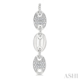 1/10 Ctw Mariner Link Single Cut Diamond Fashion Earrings in Sterling Silver