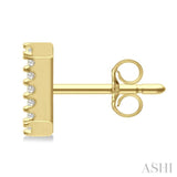 1/10 Ctw Initial 'I' Round Cut Diamond Earrings in 10K Yellow Gold