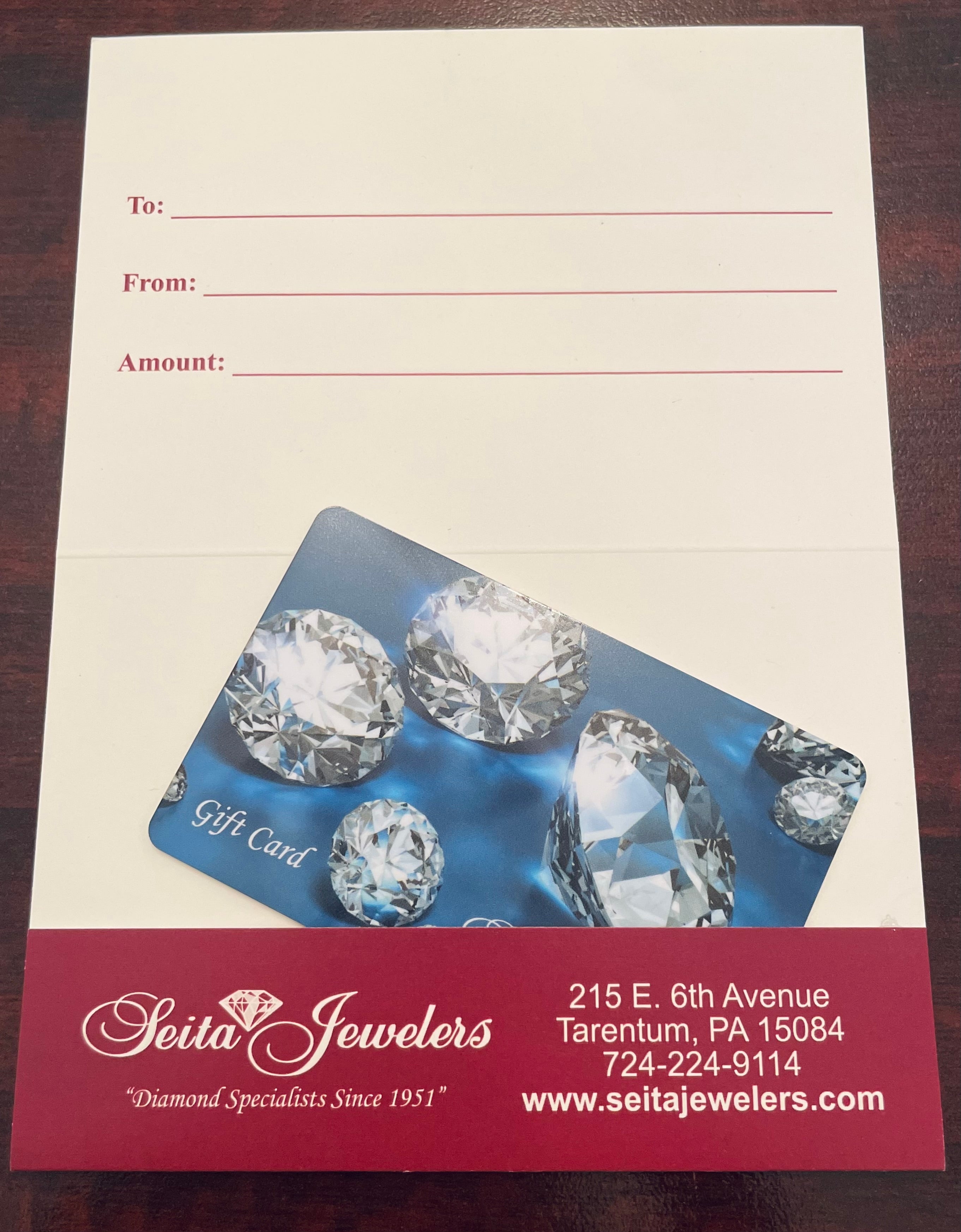 Seita Jewelers Gift Card