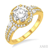 5/8 Ctw Diamond Semi-Mount Engagement Ring in 14K Yellow Gold