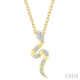 1/20 Ctw Snake Petite Round Cut Diamond Fashion Pendant With Chain in 10K Yellow Gold