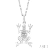 1/20 ctw Amphibian Round Cut Diamond Petite Fashion Pendant With Chain in 10K White Gold