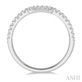 1/10 Ctw U-Shape Center Round Cut Diamond Wedding Band in 14K White Gold