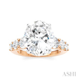 1 1/4 Ctw Oval Shape Round Cut Diamond Semi-Mount Engagement Ring in 14K Rose and White Gold