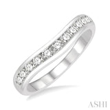 1/2 Ctw Round Cut Diamond Inlay Wedding Band in 14K White Gold