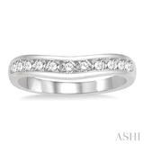 1/2 Ctw Round Cut Diamond Inlay Wedding Band in 14K White Gold