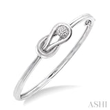 1/20 Ctw Round Cut Diamond Fashion Bangle in Sterling Silver