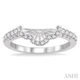 3/8 Ctw Round Cut Diamond Wedding Band in 14K White Gold