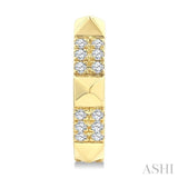 1/4 Ctw Round Cut Diamond Pyramid Huggie Earrings in 10K Yellow Gold