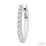 1/2 Ctw Round Cut Diamond Hoop Earrings in 14K White gold