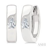 1/6 Ctw Pear Shape Diamond Petite Huggie Earrings in 10K White Gold