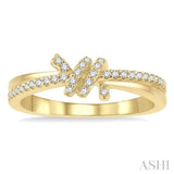 1/6 ctw Love Knot Round Cut Diamond Criss-Cross Fashion Ring in 10K Yellow Gold