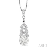 3/8 ctw Lovebright Round Cut Diamond Pendant in 10K White Gold with Chain