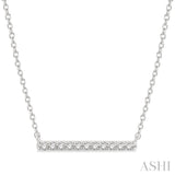 1/8 Ctw Round Cut diamond Petite Bar Necklace in 10K White Gold