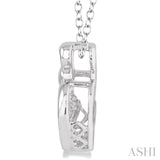 1/20 ctw Round Cut Diamond Emotion Mom & Child Pendant in Sterling Silver with Chain