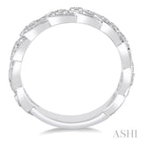 1/10 ctw Round Cut Diamond Stack Band in 14K White Gold