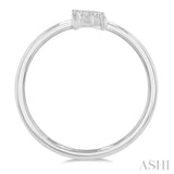1/20 Ctw Initial 'R' Round Cut Diamond Fashion Ring in 10K White Gold