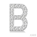 1/8 Ctw Initial 'B' Round Cut Diamond Earrings in 10K White Gold