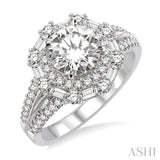 3/4 Ctw Diamond Semi-Mount Engagement Ring in 14K White Gold