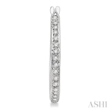 1/2 Ctw Round Cut Diamond Hoop Earrings in 14K White Gold