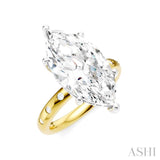 1/5 Ctw Akari Marquise Shape Round Cut Diamond Semi-Mount Engagement Ring in 14K Yellow and White Gold