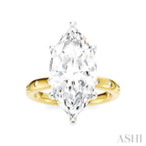 1/5 Ctw Akari Marquise Shape Round Cut Diamond Semi-Mount Engagement Ring in 14K Yellow and White Gold
