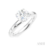1/6 Ctw Round Shape Round Cut Diamond Semi-Mount Engagement Ring in 14K White Gold
