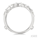 1/2 Ctw Baguette and Round Cut Diamond Link Insert Ring in 14K White Gold