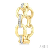 1/10 Ctw Bold Open Window Oval Shaped Round Cut Diamond Fashion Hoop Earrings in 10K Yellow Gold