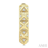 1/4 Ctw Pyramid Accent Round Cut Diamond Fashion Hoop Earrings in 10K Yellow Gold