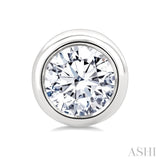 3/8 Ctw Bezel Set Round Cut Diamond Stud Earrings in 14K White Gold