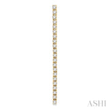 1 1/2 Ctw Single Line Drop Round Cut Diamond Tennis Earrings in 14K Yellow Gold