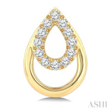 1/6 Ctw Overlay Pear Shaped Frame Round Cut Golden Glow Diamond Fashion Drop Earrings in 10K Yellow Gold