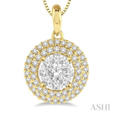 1/2 Ctw Diamond Lovebright Pendant in 14K Yellow and White Gold with Chain