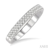 1/3 Ctw Round Cut Diamond Wedding Band in 14K White Gold