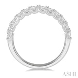 1 1/5 Ctw Princess Cut Diamond Wedding Band in 14K White Gold