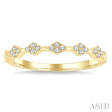 1/10 Ctw Geometric Round Cut Diamond Stackable Fashion Band in 14K Yellow Gold