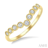 1/5 Ctw Chevron Bezel Set Round Cut Diamond Fashion Band in 10K Yellow Gold