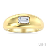 1/2 Ctw East-West Set Octagon Cut Diamond Aeris Gold Solitaire Fashion Ring in 14K Yellow Gold