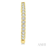 1/3 Ctw Round Cut Diamond Hoop Earrings in 14K Yellow Gold