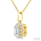 1/4 Ctw Octagon and Round Cut Diamond Fashion Halo Pendant With Chain in 14K Yellow Gold