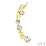 1/6 Ctw Round Cut Diamond Fashion Ear Climbers in 10K Yellow Gold