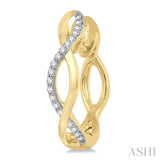 1/10 Ctw Entwined Round Cut Diamond Hoop Earrings in 14K Yellow Gold