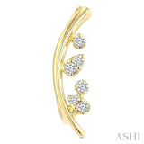 1/10 Ctw Round Cut Diamond Fashion Ear Climbers in 10K Yellow Gold