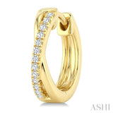 1/10 Ctw 'X' Petite Round Cut Diamond Fashion Huggie Earrings in 10K Yellow Gold