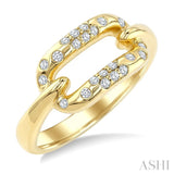 1/5 Ctw Round Cut Diamond Aeris Gold Paperclip Mosaic Ring in 10K Yellow Gold