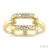 1/5 Ctw Round Cut Diamond Aeris Gold Paperclip Mosaic Ring in 10K Yellow Gold
