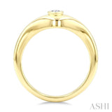 1/5 Ctw Marquise Cut Golden Glow Diamond Fashion Signet Ring in 10K Yellow Gold