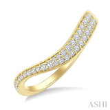 1/4 Ctw Pave Set Round Cut Diamond Wave Fashion Ring in 14K Yellow Gold