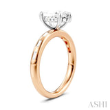 1/4 Ctw Marquise Shape Baguette and Round Cut Diamond Semi-Mount Engagement Ring in 14K Rose and White Gold